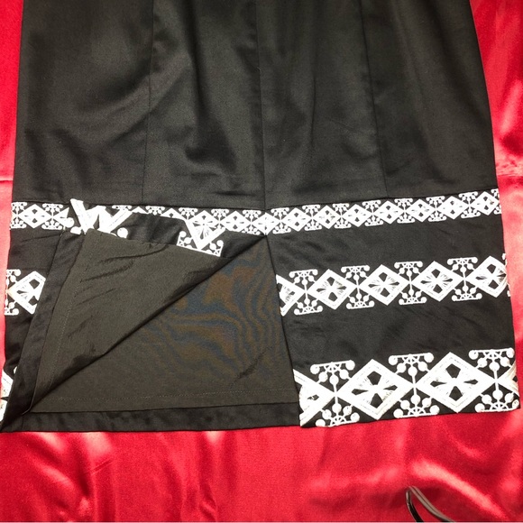 White House Black Market (WHBM) Black & White Embroidered Sheath Dress - Picture 6 of 11